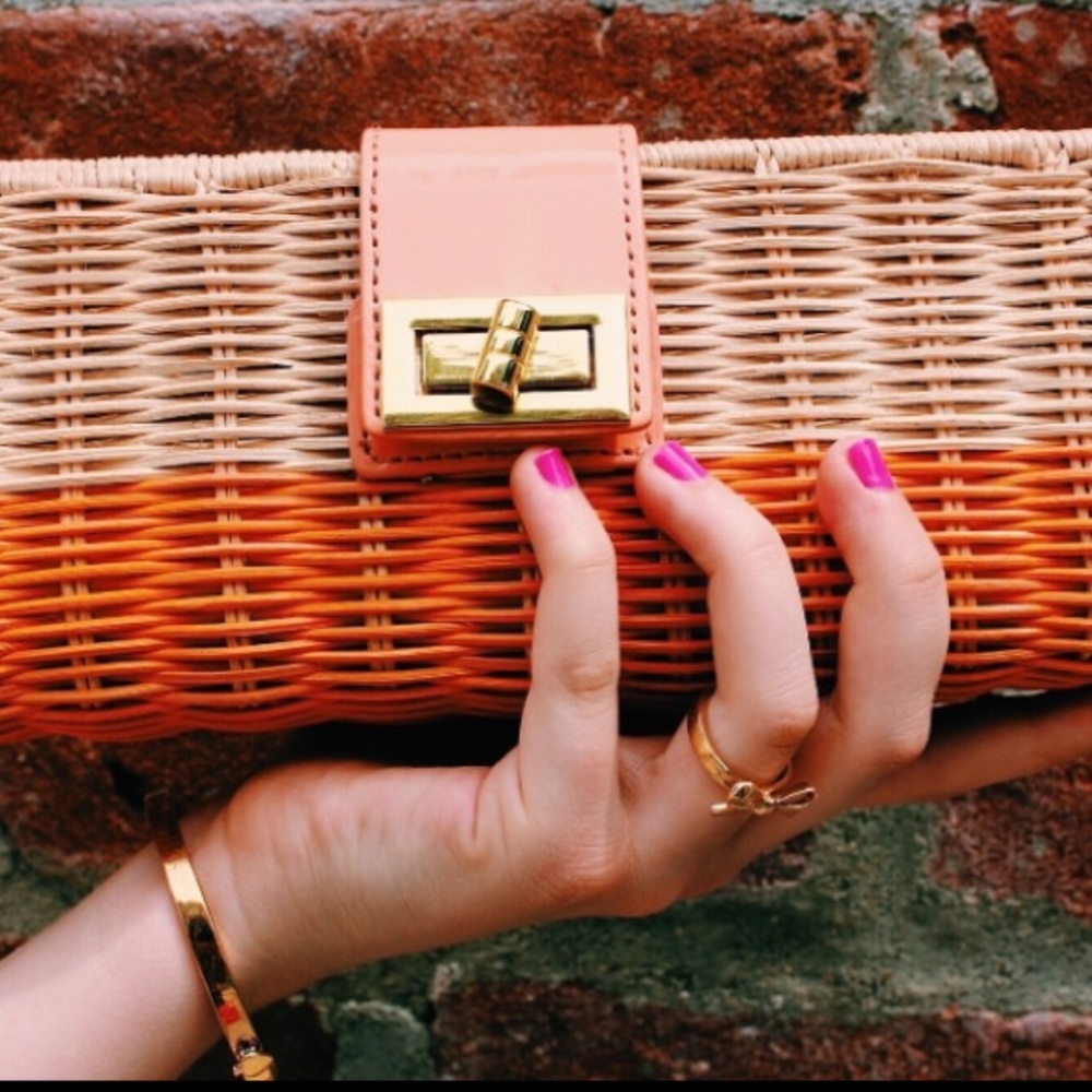 J.Crew Havana Wicker Clutch